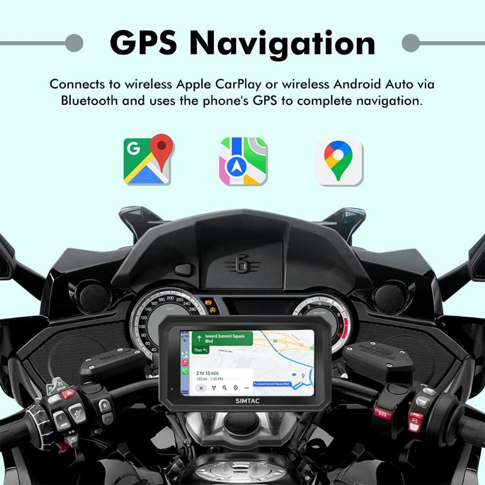 Simtac M8DT quick detachable magnetic mount on motorcycle handlebar
