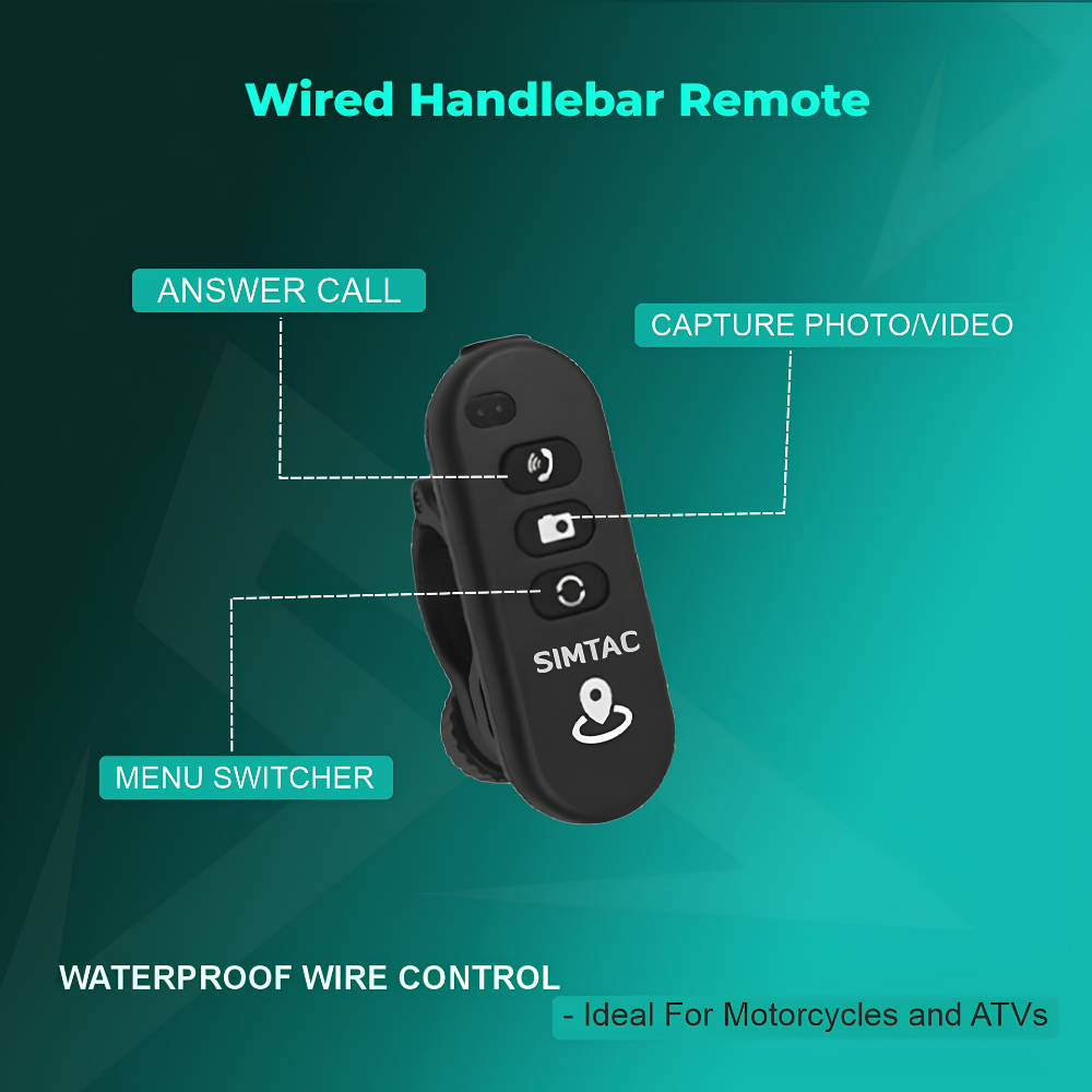 Front HD camera unit included with Simtac M8DT motorcycle navigation system