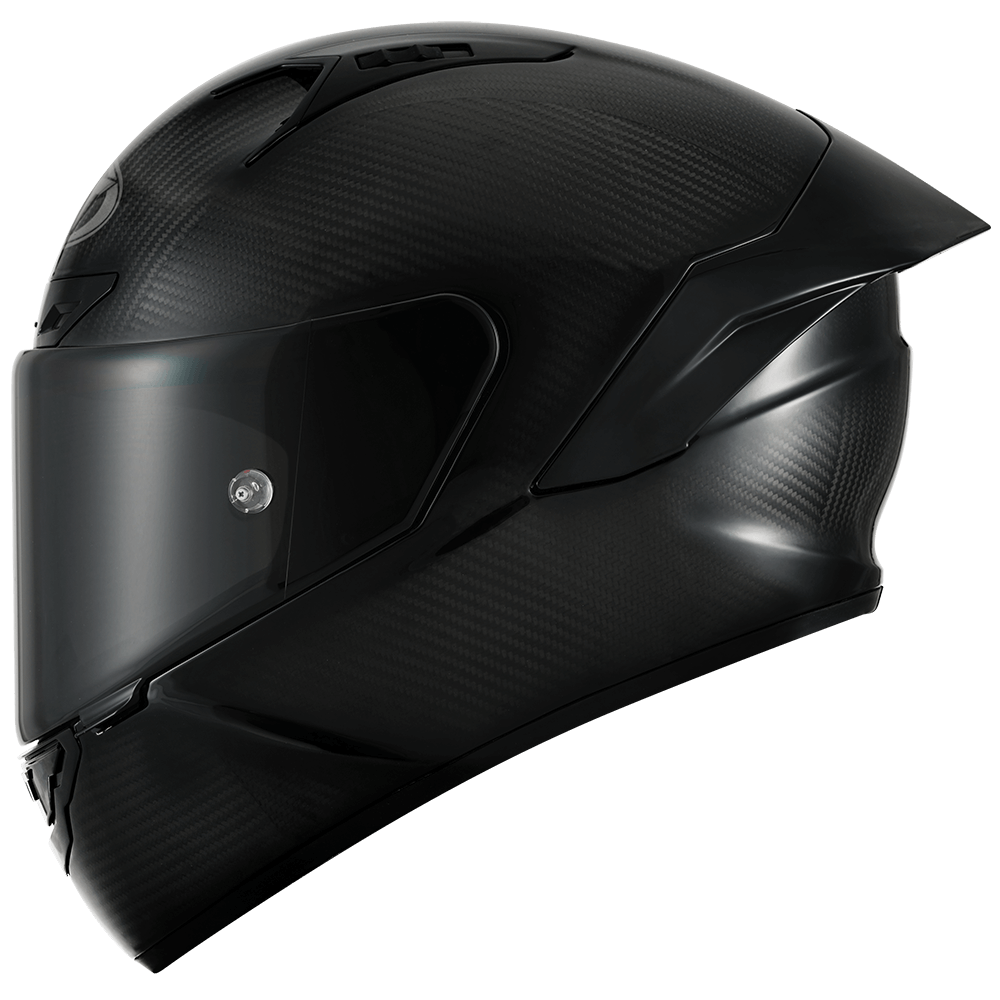 Black motorcycle helmet on a transparent background