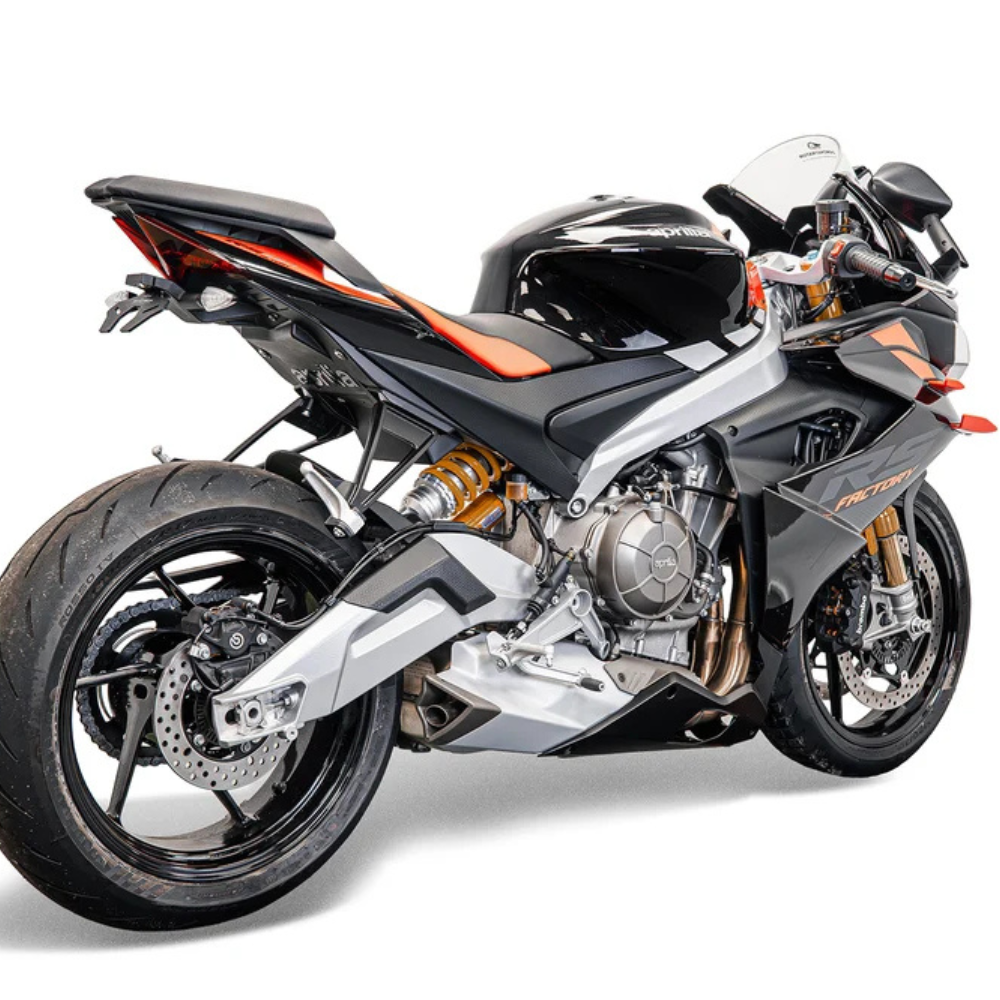 Aprilia RS 660 Evotech compact rear tail tidy with LED plate light