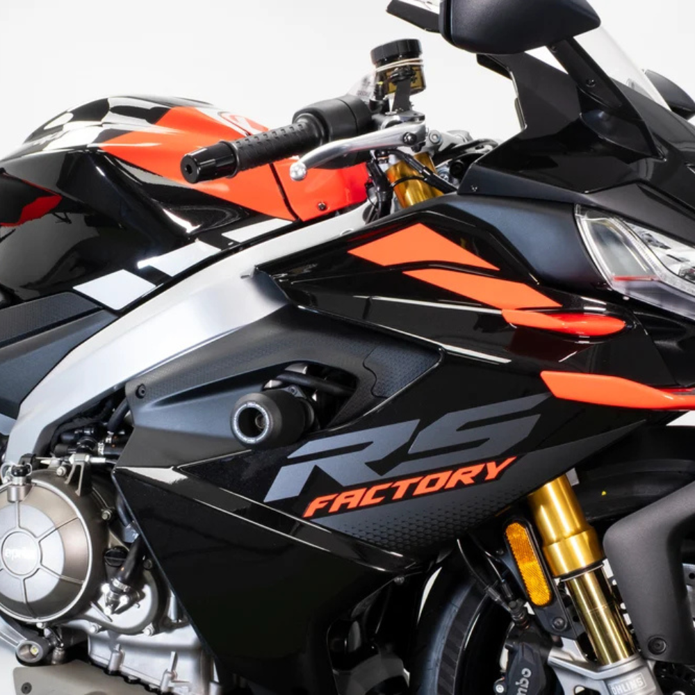 Evotech Motorcycle Frame Sliders for Aprilia RS 660 with two-point mounting