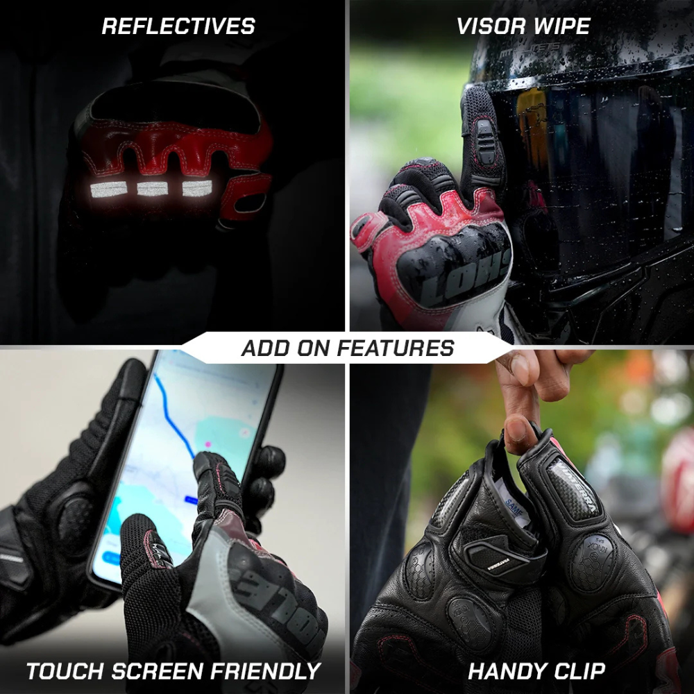 ViaTerra Holeshot Pro Semi-Gauntlet Riding Gloves