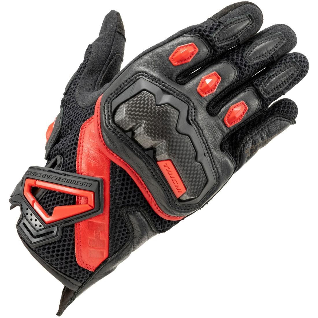 RS Taichi WRX Pro Air Gloves Black Red ventilated motorcycle riding gloves