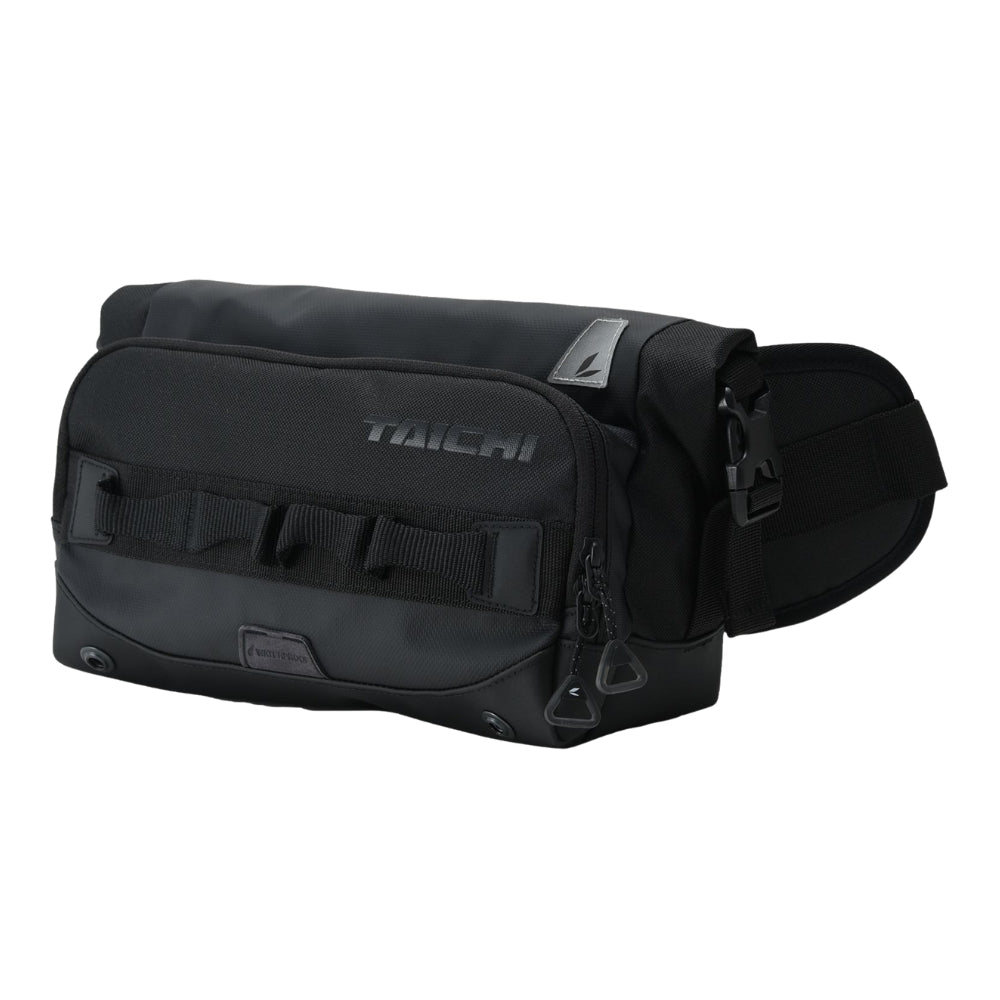 Black waist bag with 'Yakii' branding on a white background