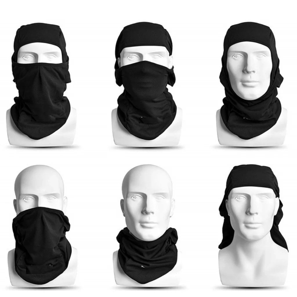 Raida Balaclava Black moisture-wicking motorcycle headwear