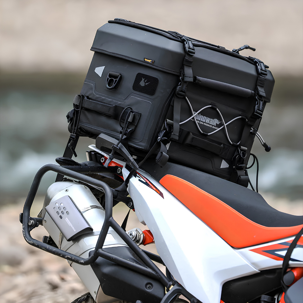 Rhinowalk Fortress Series 36L motorcycle tail bag for touring and adventure riding