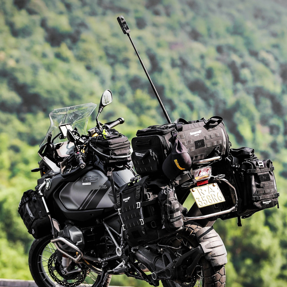 Rhinowalk MJX2003BK motorcycle touring bag with MOLLE panels