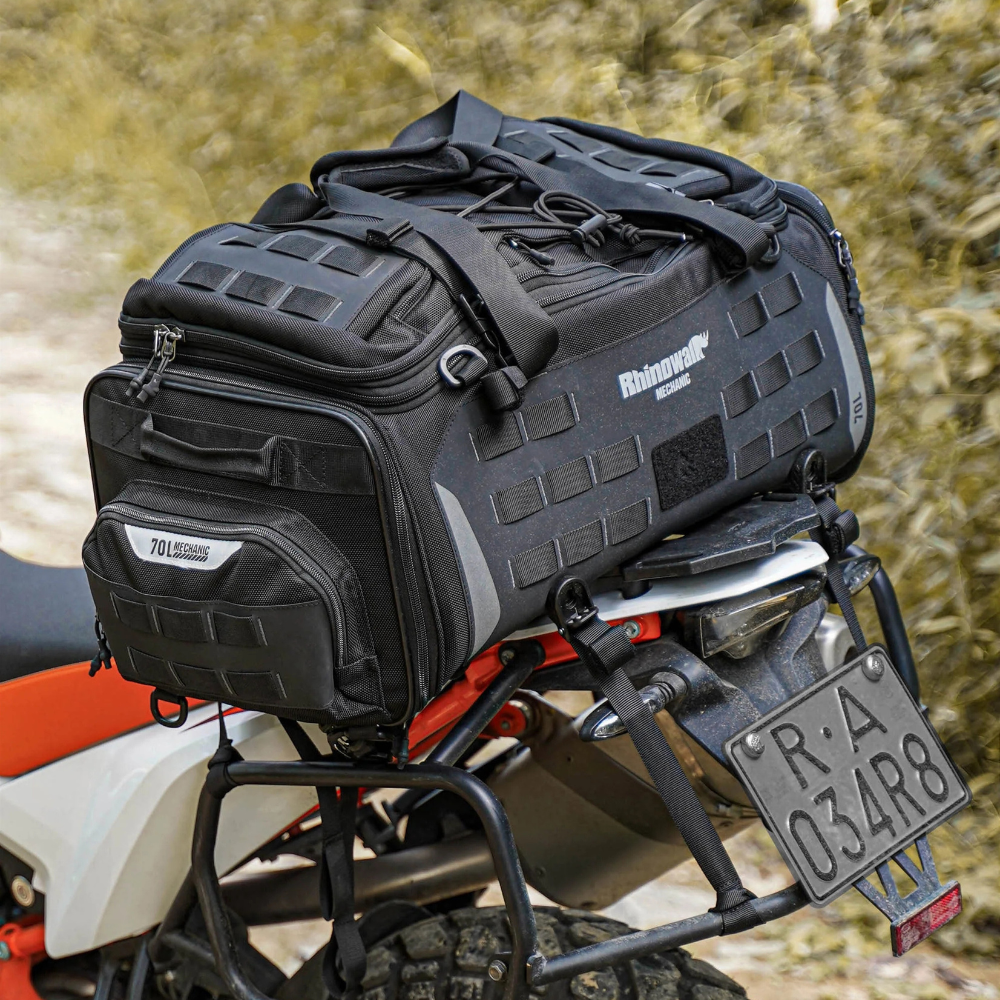 Rhinowalk MJX2003BK expandable 50–70L motorcycle luggage bag