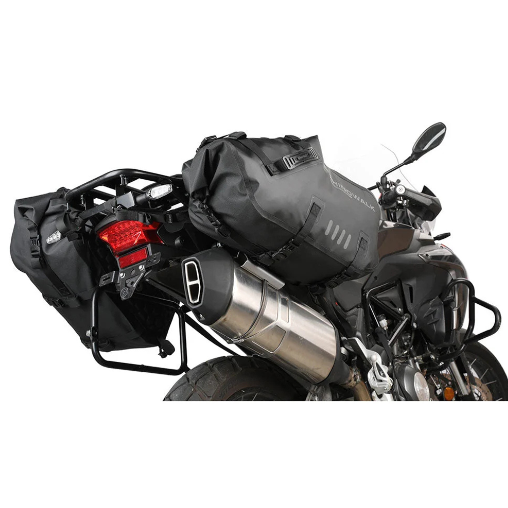 Rhinowalk waterproof pannier bags with reflective details for improved low-light visibility