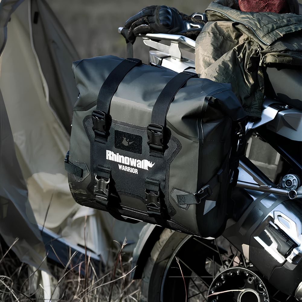 Rhinowalk MYS2406 24L waterproof motorcycle side bag with roll-top closure and soft luggage design
