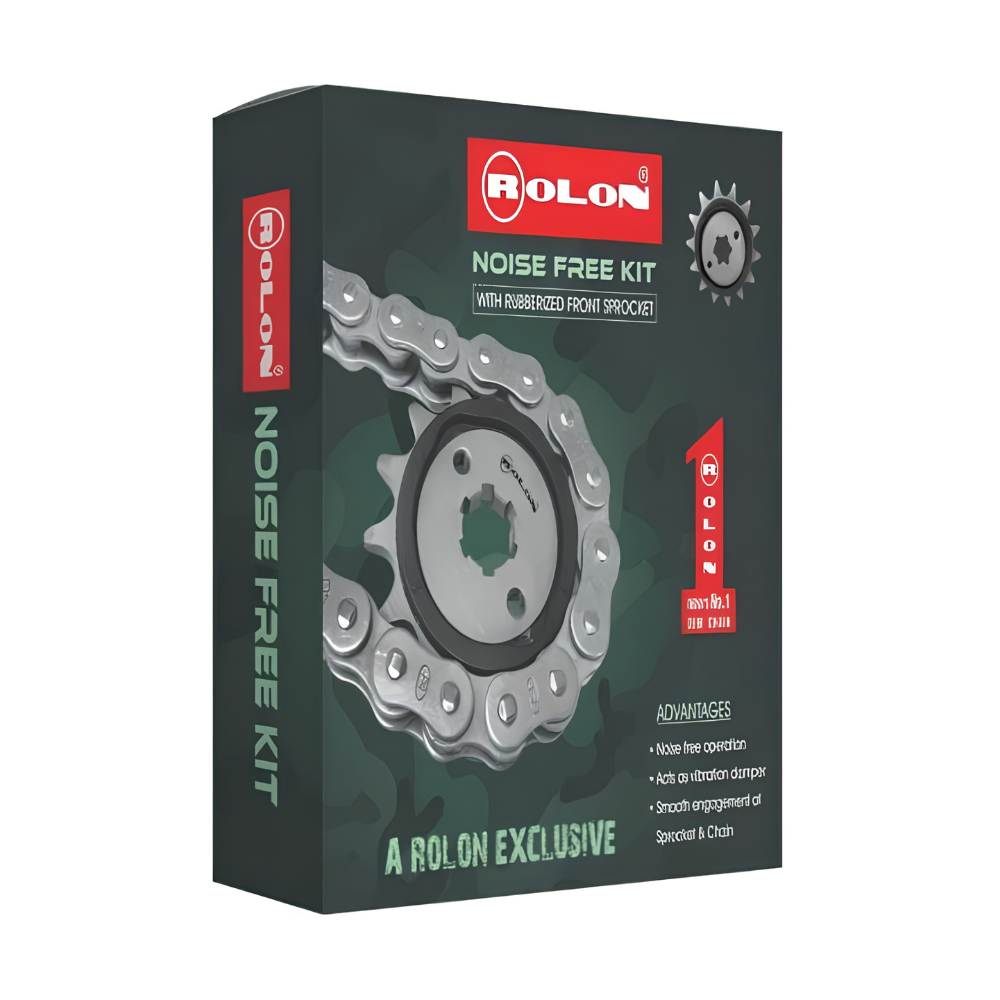 Rolon chain sprocket kit for Royal Enfield Himalayan 452 featuring durable components for motorcycle drivetrain performance.