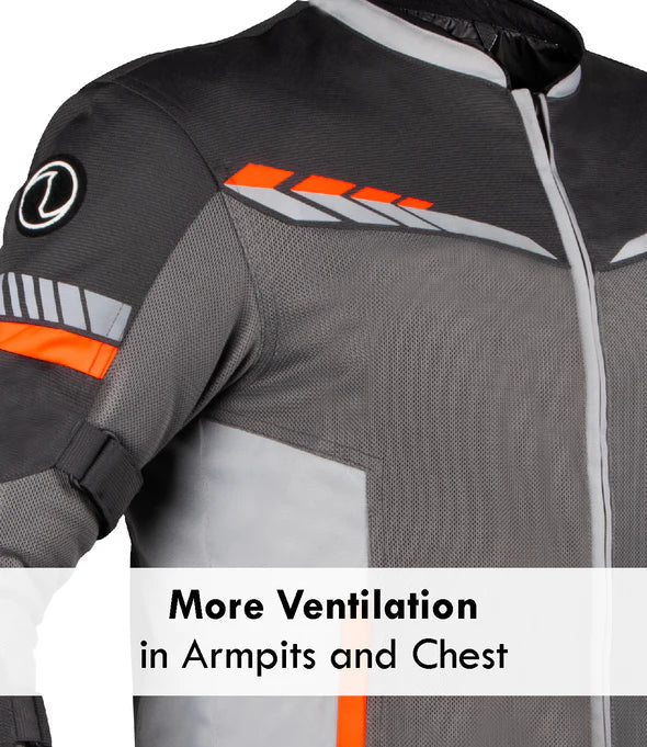 Gray and black jacket with orange accents on a white background - Grey Hi-Viz Orange