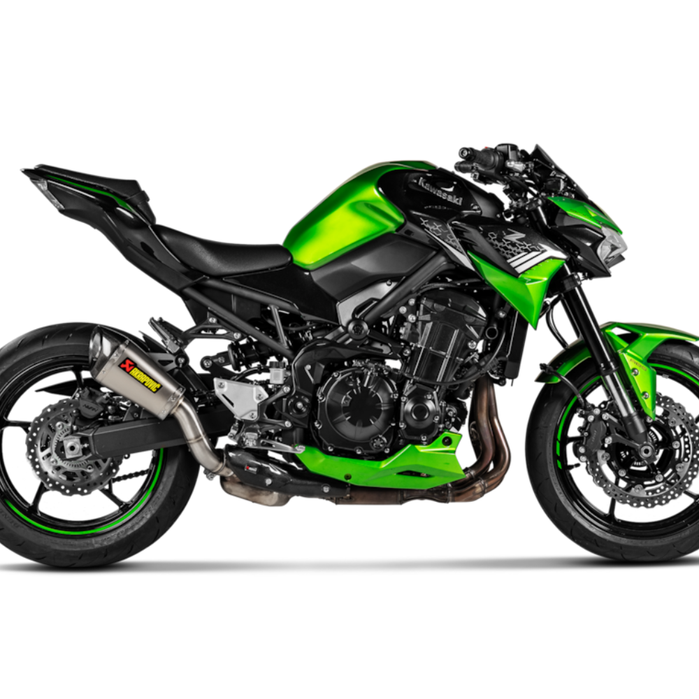Kawasaki Z900 2025 Akrapovič Slip-On Line Carbon Exhaust front view | 6KIOM