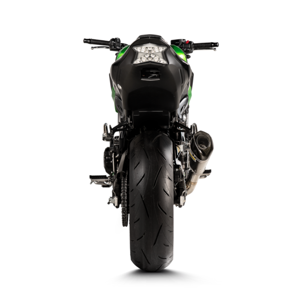wasaki Z900 2025 Akrapovič Slip-On Line Carbon Exhaust side view with carbon fibre muffler | 6KIOM