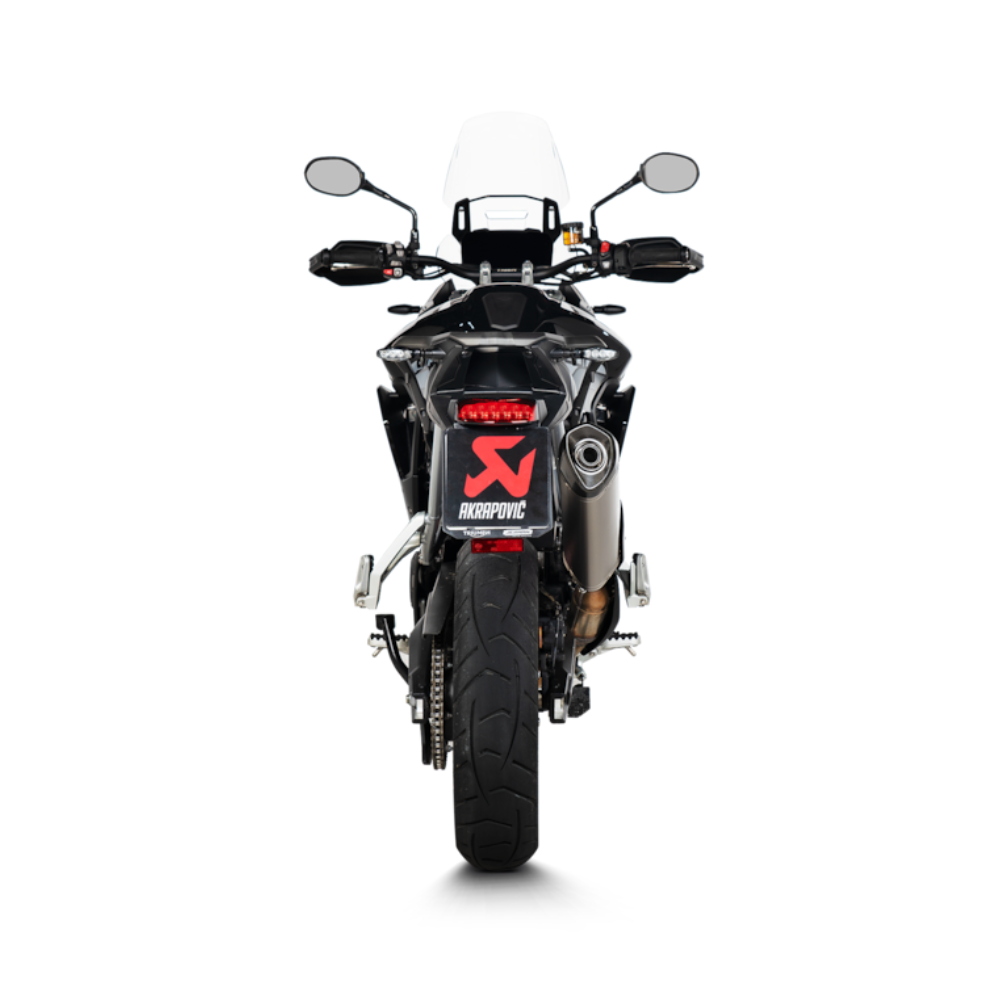 Triumph Tiger 850 900 Akrapovič titanium exhaust with carbon fibre end cap