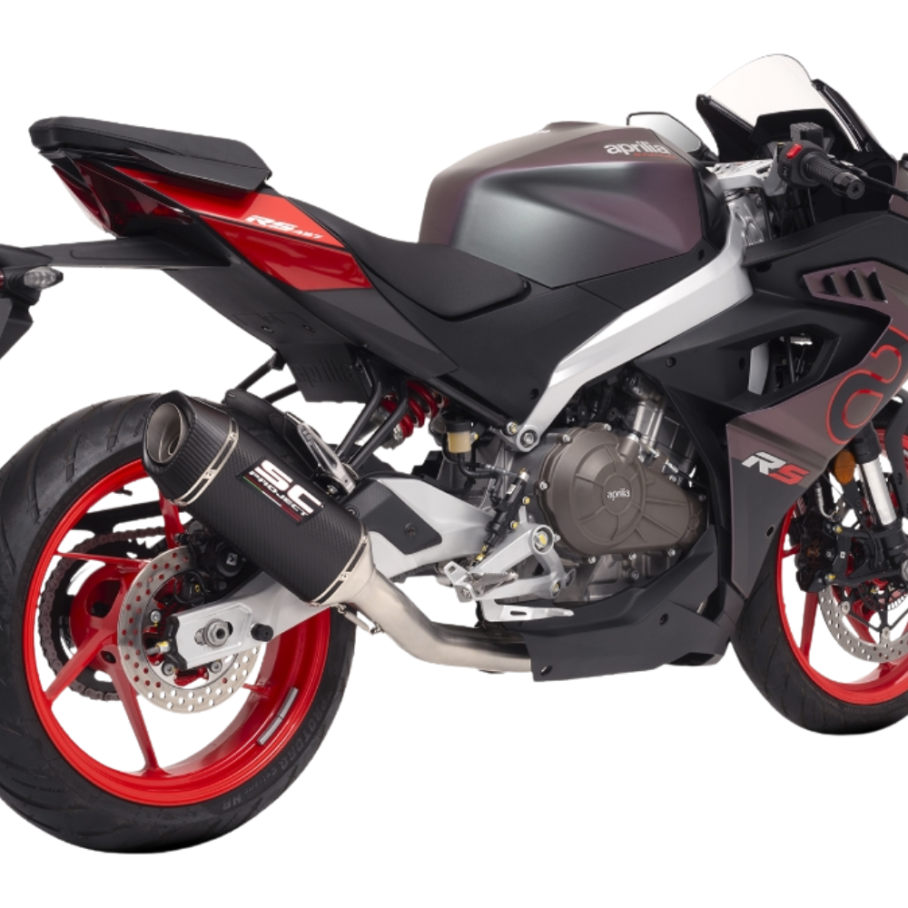 SC-Project SC1-S carbon fibre muffler for Aprilia RS 457