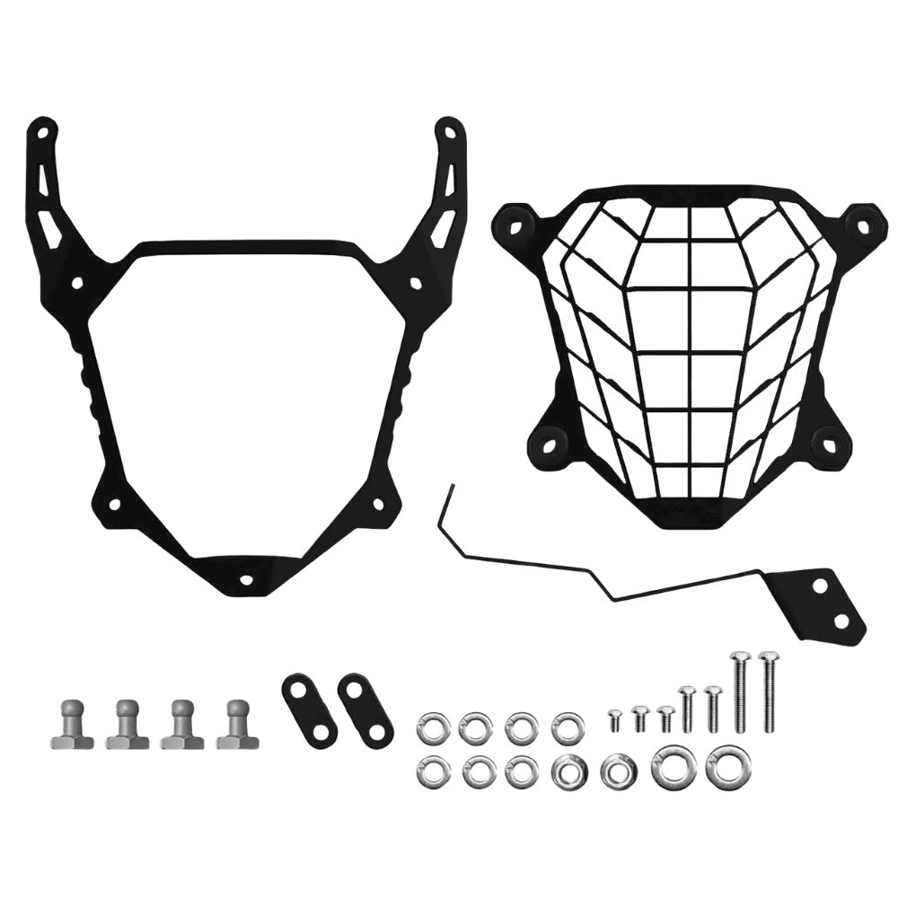 Honda NX500 E-Clutch SRC MOTO headlight guard with pin and grommet mounting