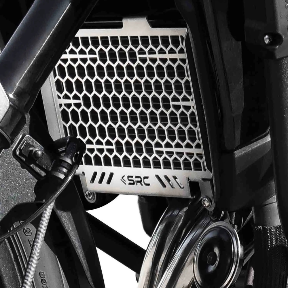 Honda NX500 radiator guard with 2mm stainless steel construction
