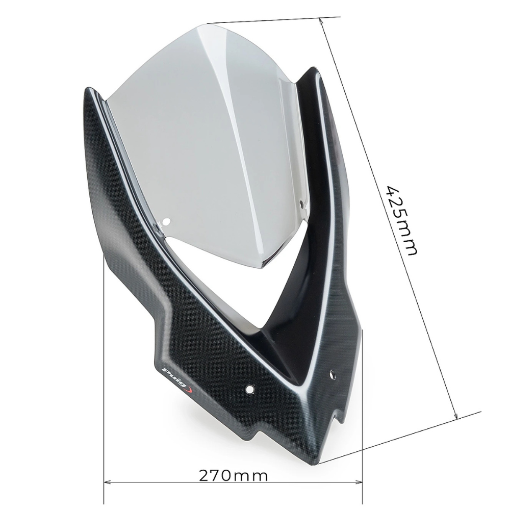 Smoke Puig Touring Windshield Mounted on Kawasaki Z1100 2026
