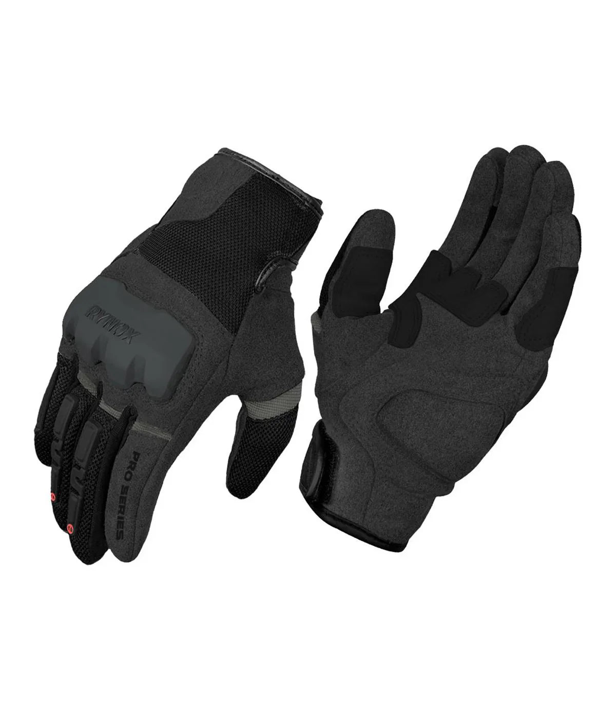 Pair of black gloves on a white background