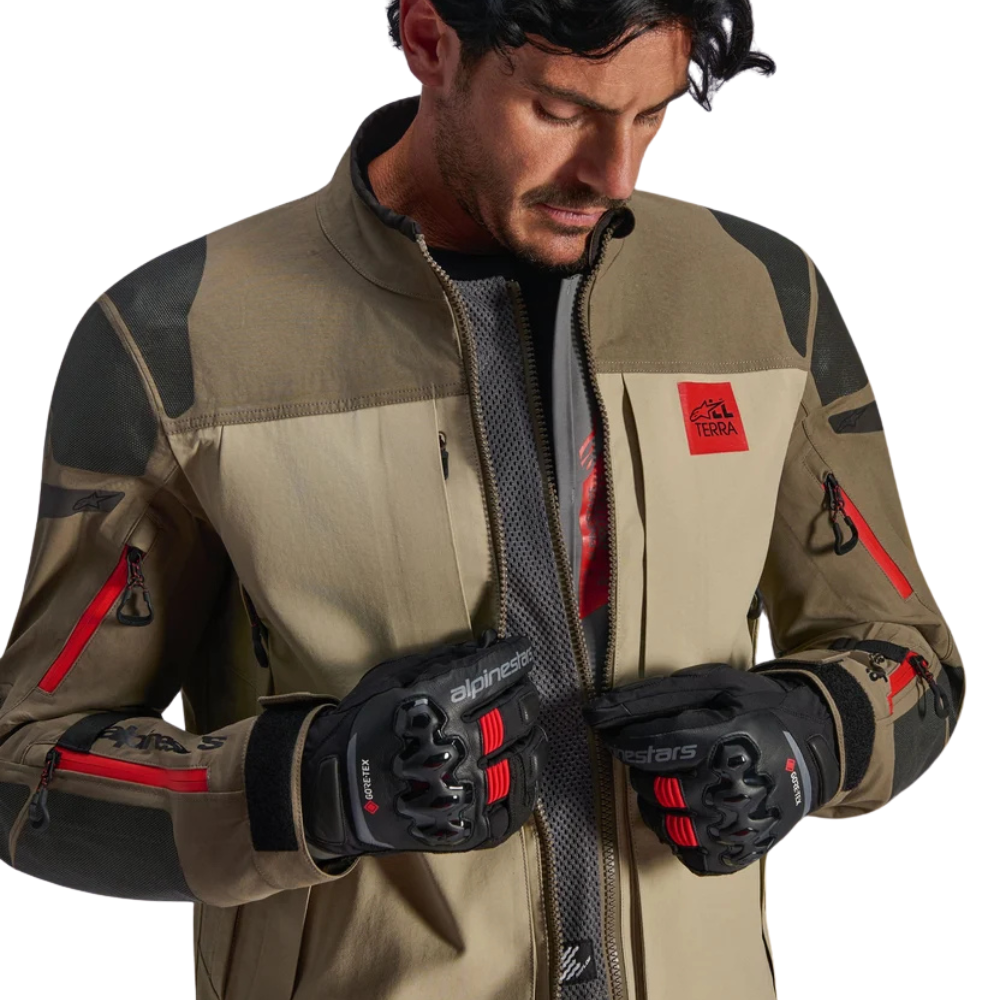 Alpinestars Nazca Gore-Tex Pro Jacket in Walnut Rock Brown detailed view