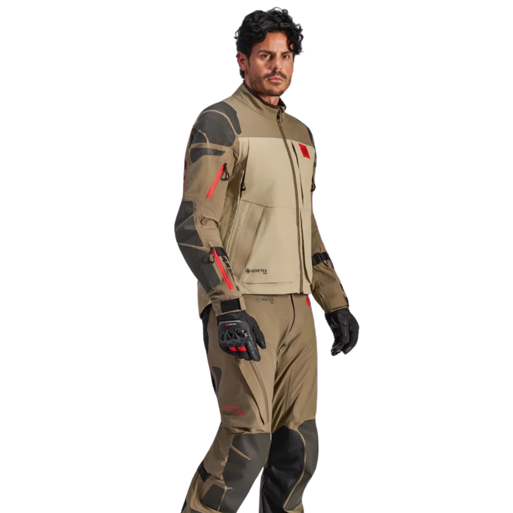 Adventure motorcycle jacket with Gore-Tex Pro shell Walnut Rock Brown