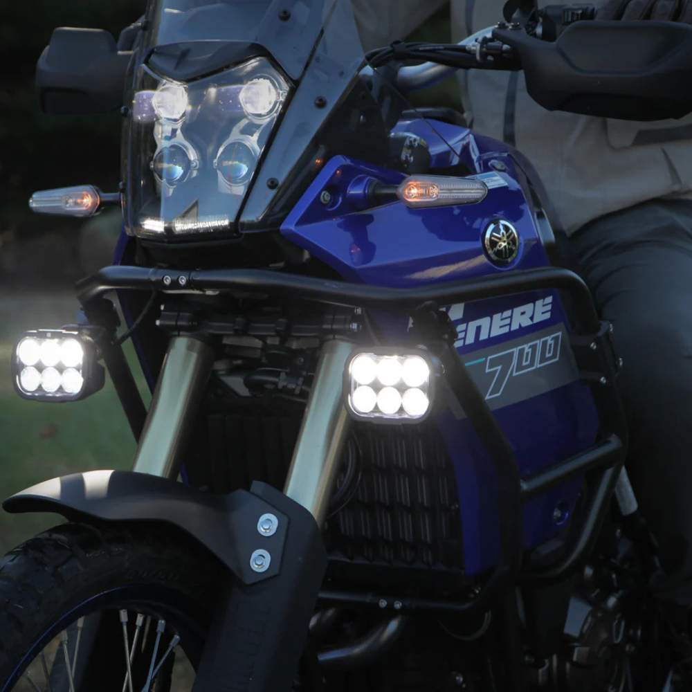 DENALI DL6 LED Motorcycle Driving Lights – 10,200 Lumens White Pair with DataDim