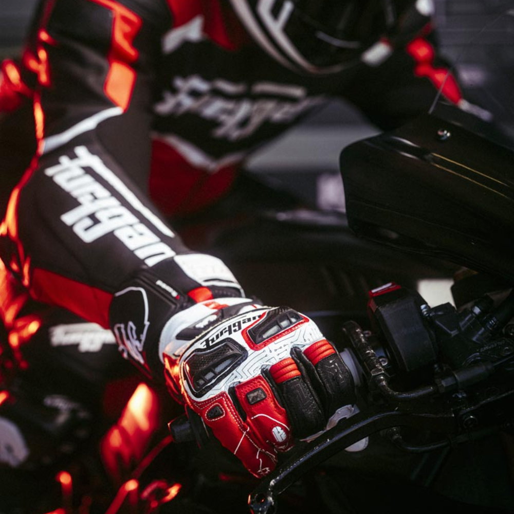 Furygan STYG20 X Red Kevlar racing gloves – breathable mesh ventilation