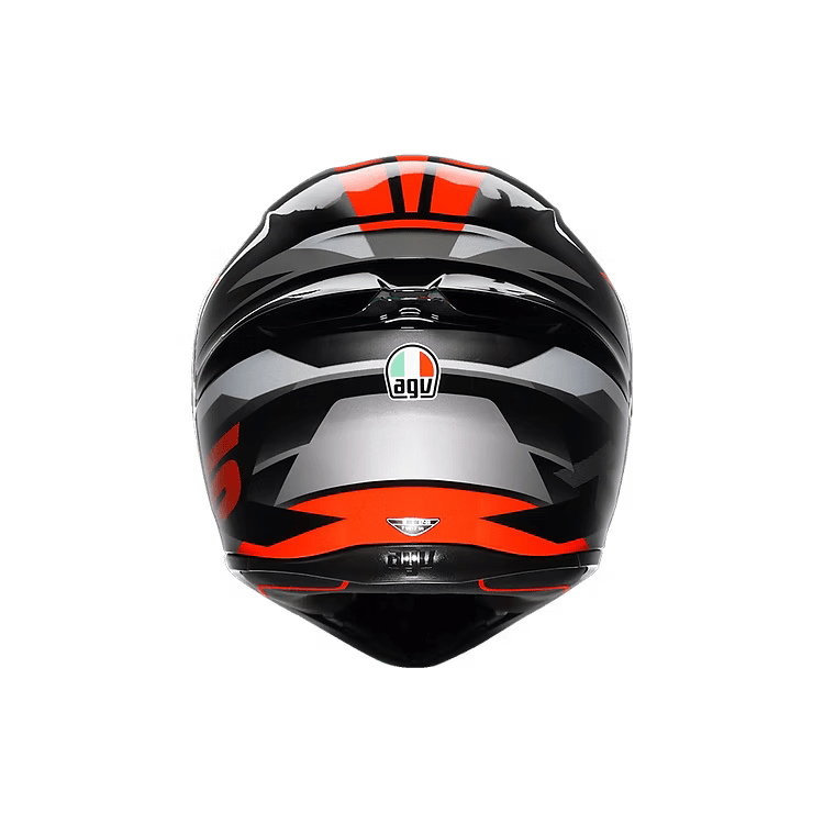 AGV K1 S Helmet FastLap back view in Black Grey Red with adjustable air vents | 6KIOM