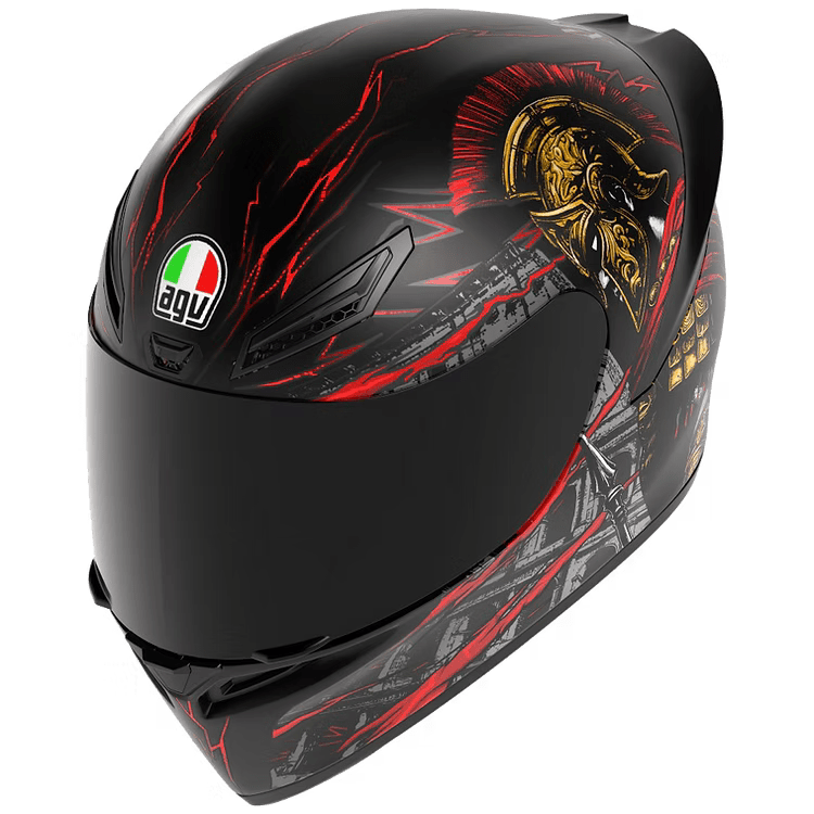 AGV K1 S Izan Helmet side view in Orange Yellow with Aero Spoiler | 6KIOM
