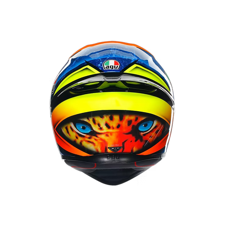 AGV K1 S Izan Helmet visor view in Orange Yellow with Ultravision panoramic visor | 6KIOM