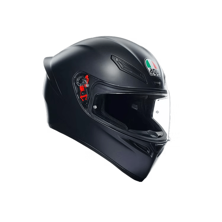 AGV K1 S Helmet Matt Black side view with wind tunnel tested Aero Spoiler | 6KIOM