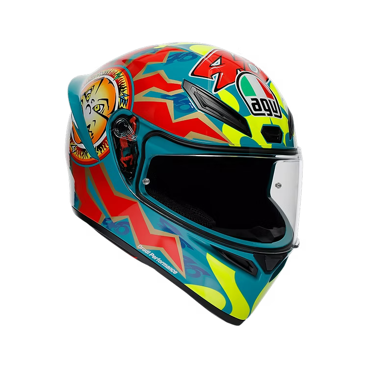 AGV K1 S Rossi Mugello 1999 Helmet side view with integrated Aero Spoiler | 6KIOM