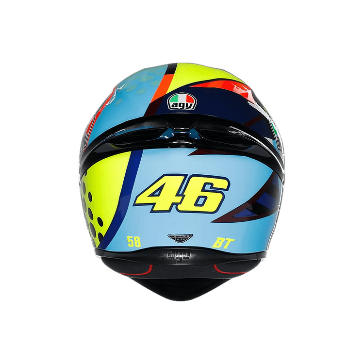 AGV K1 S Rossi Winter Test 2020 Helmet back view with integrated Aero Spoiler | 6KIOM