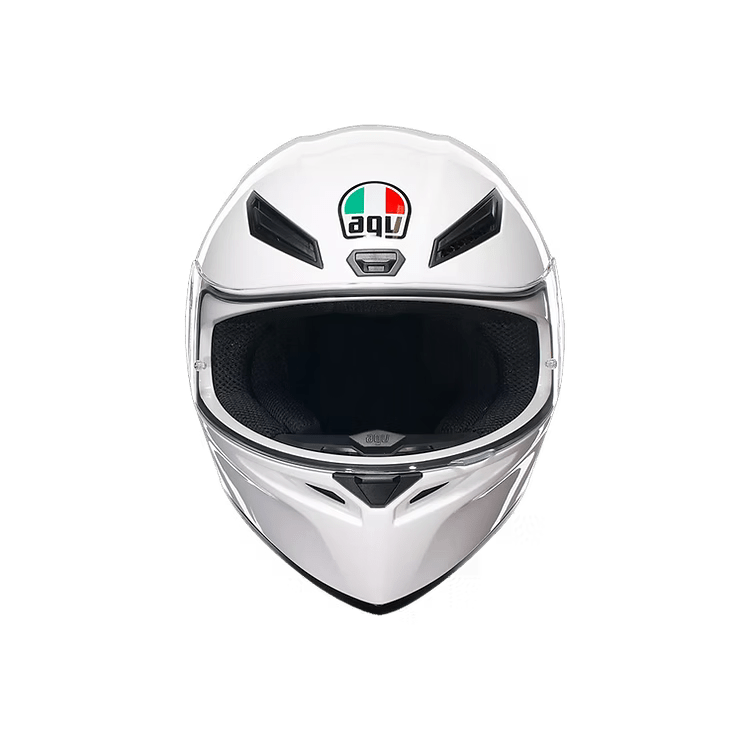 AGV K1 S White Helmet front view with adjustable air vents | 6KIOM