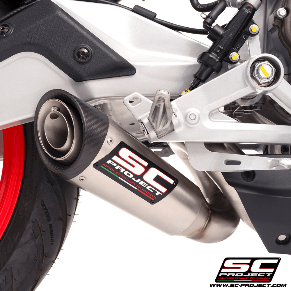 Aprilia RS 457 Full Exhaust System with S1 Muffler – SC Project - 6KIOMPerformance Parts