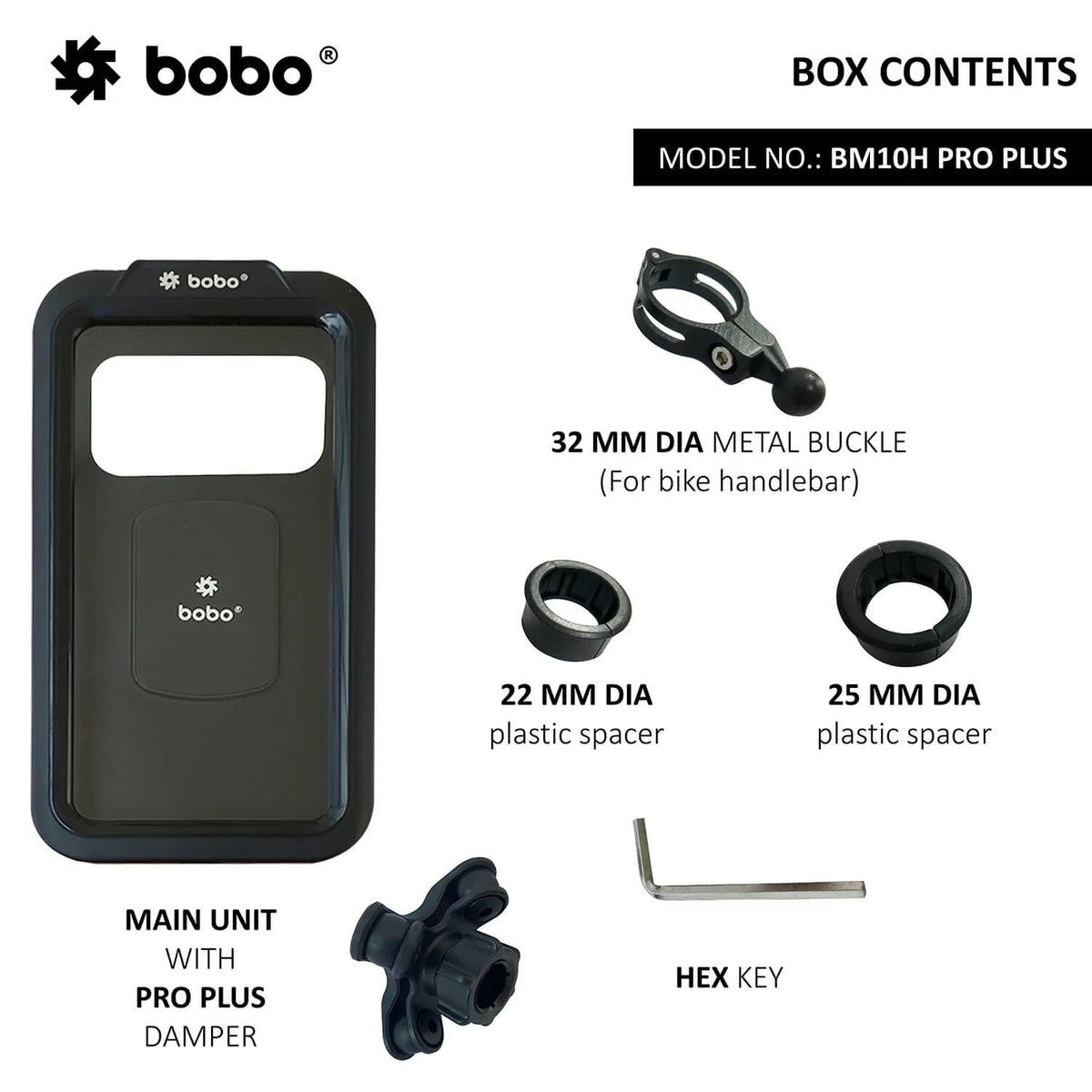 BOBO BM10H PRO PLUS Fully Waterproof Motorcycle Mobile Mount - 6KIOMMobile Mounts & Chargers