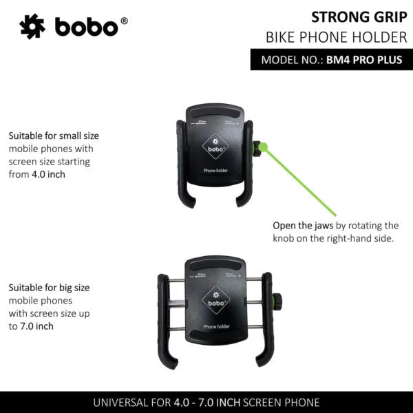 BOBO BM4 PRO PLUS Jaw - Grip Bike Phone Holder with Vibration Damper - 6KIOMMobile Mounts & Chargers