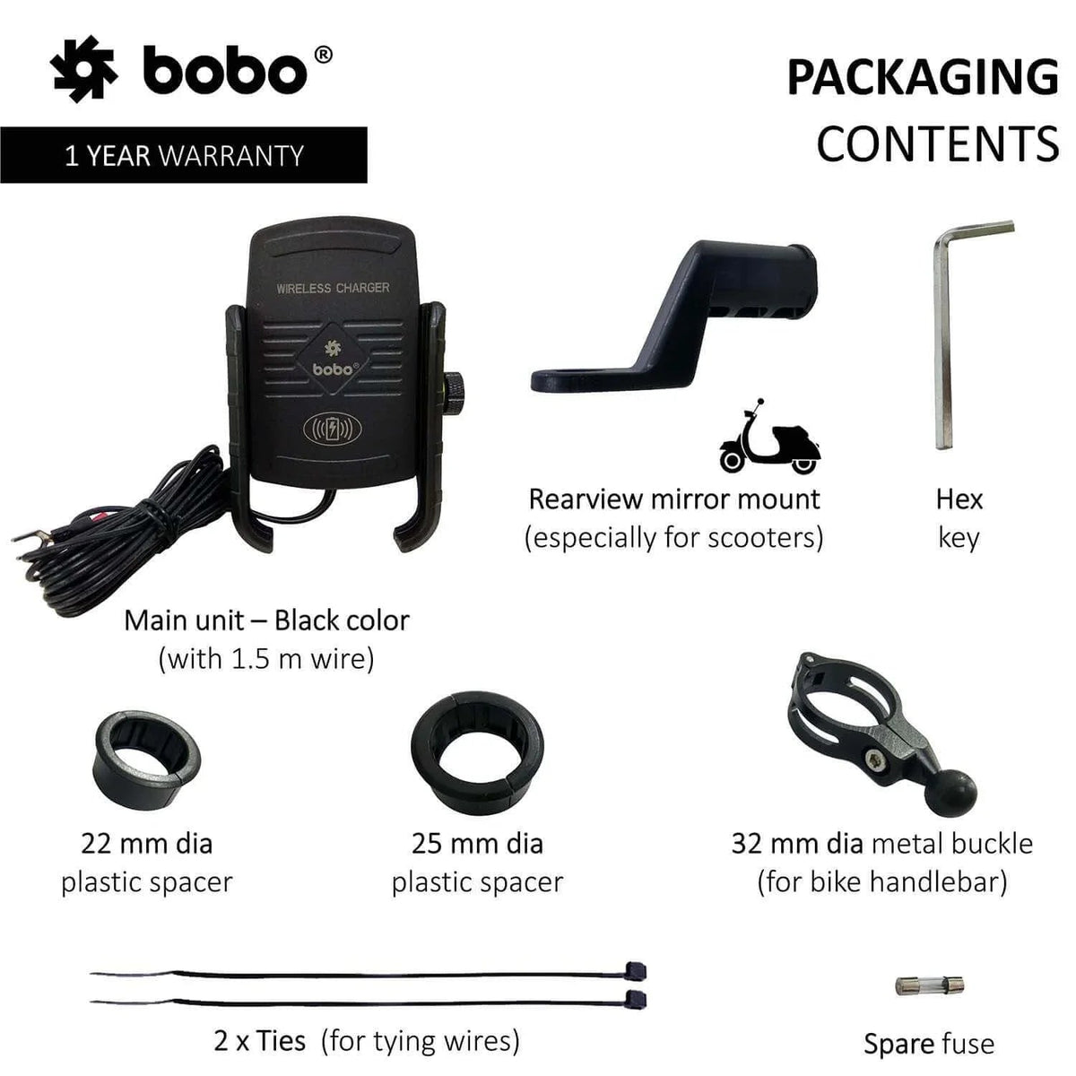 Bobo JAW – GRIP with Fast 15W Wireless Charger - 6KIOMMobile Mounts & Chargers