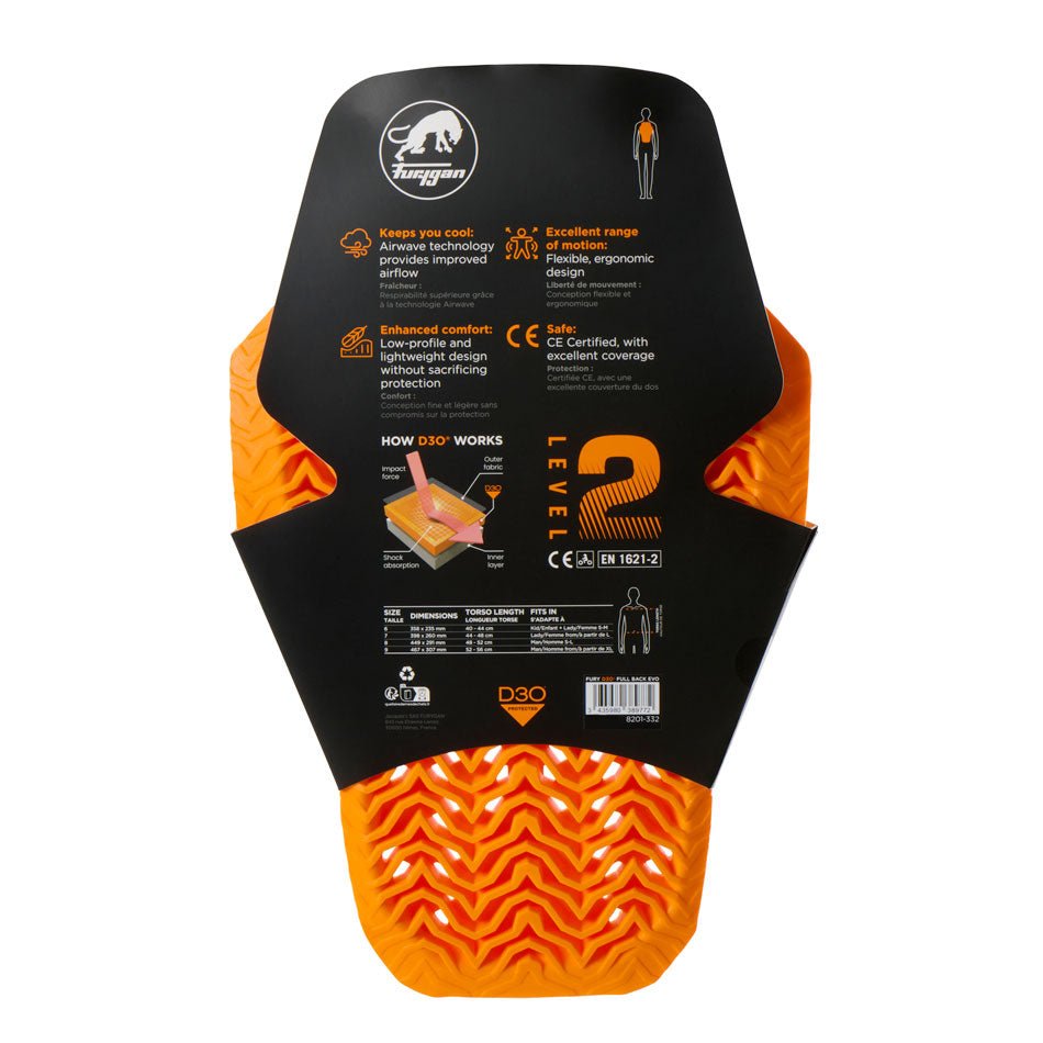 Furygan D3O Full Back Protector - 6KIOMProtectors