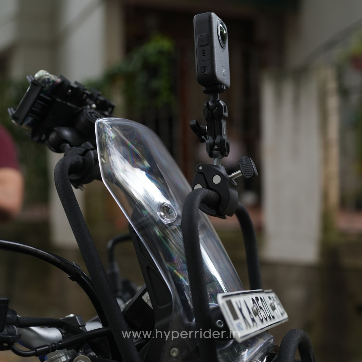 Headlamp grill and GPS mount installed on Xpulse 210