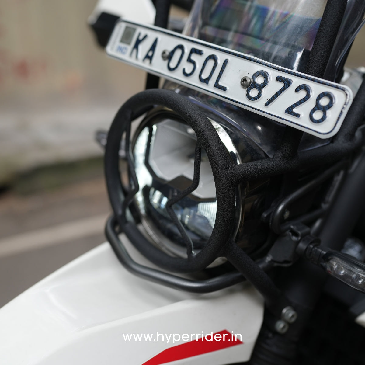 Hero Xpulse 210 headlamp protection grill with GPS mount