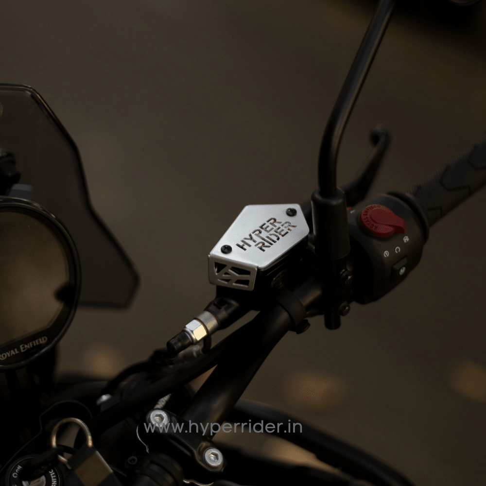Hyperrider Front Fluid Reservoir Cover (Silver) for RE Himalayan 450 & Guerrilla 450 - 6KIOMReservoir Cap