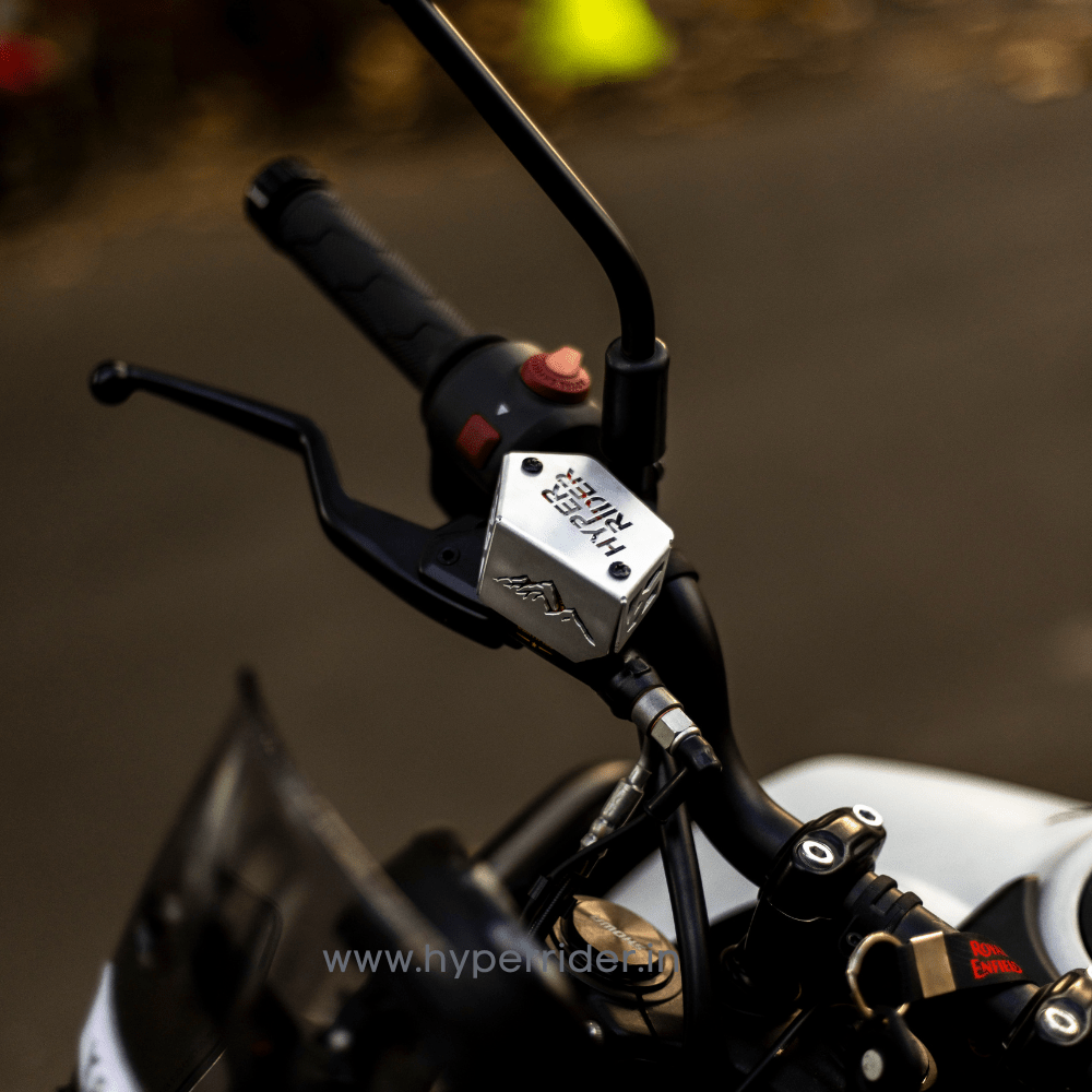 Hyperrider Front Fluid Reservoir Cover (Silver) for RE Himalayan 450 & Guerrilla 450 - 6KIOMReservoir Cap
