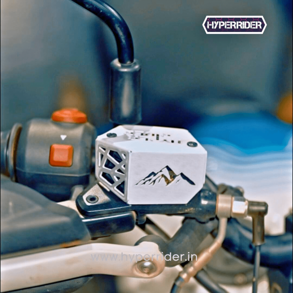 Hyperrider Front Fluid Reservoir Cover (Silver) for RE Himalayan 450 & Guerrilla 450 - 6KIOMReservoir Cap