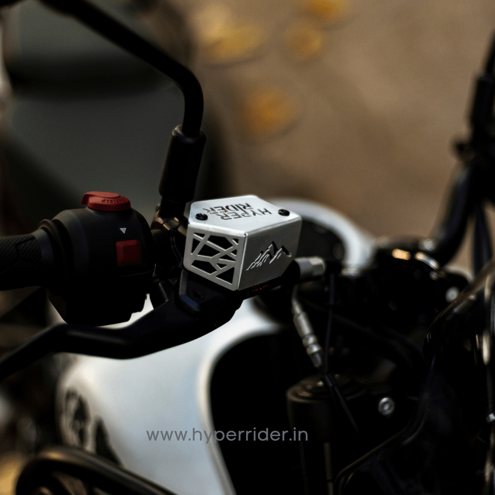 Hyperrider Front Fluid Reservoir Cover (Silver) for RE Himalayan 450 & Guerrilla 450 - 6KIOMReservoir Cap