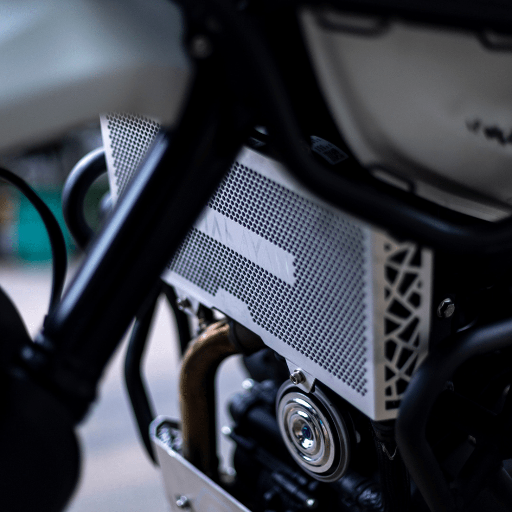 Hyperrider Radiator Guard (Silver) for RE Himalayan 450 - 6KIOMRadiator Guard