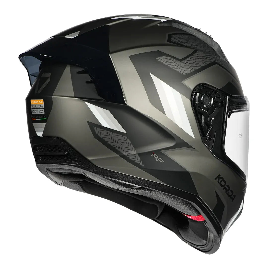 Korda EVO Orcus matt grey helmet interior liner view
