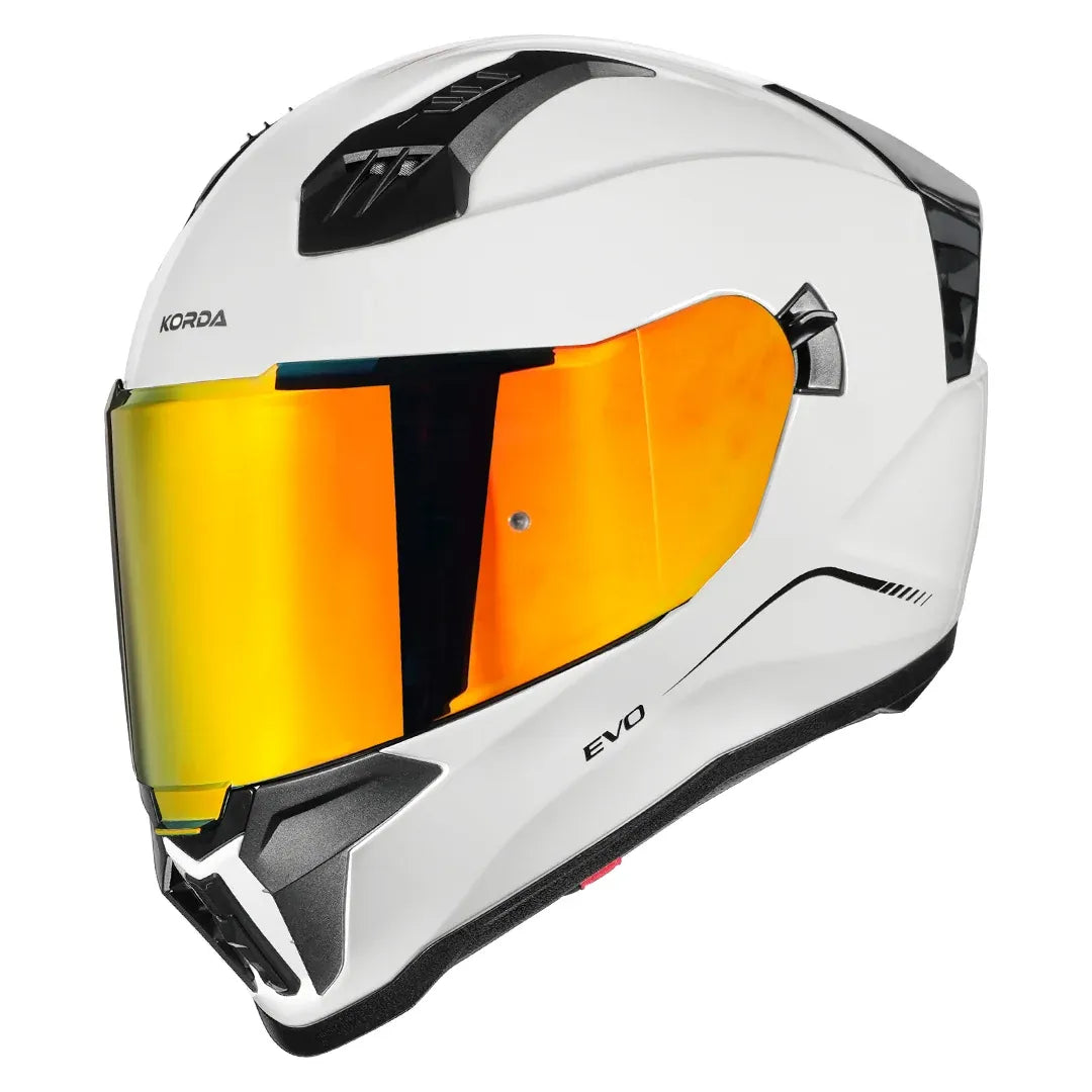 Korda EVO Solid full-face helmet in gloss white colorway