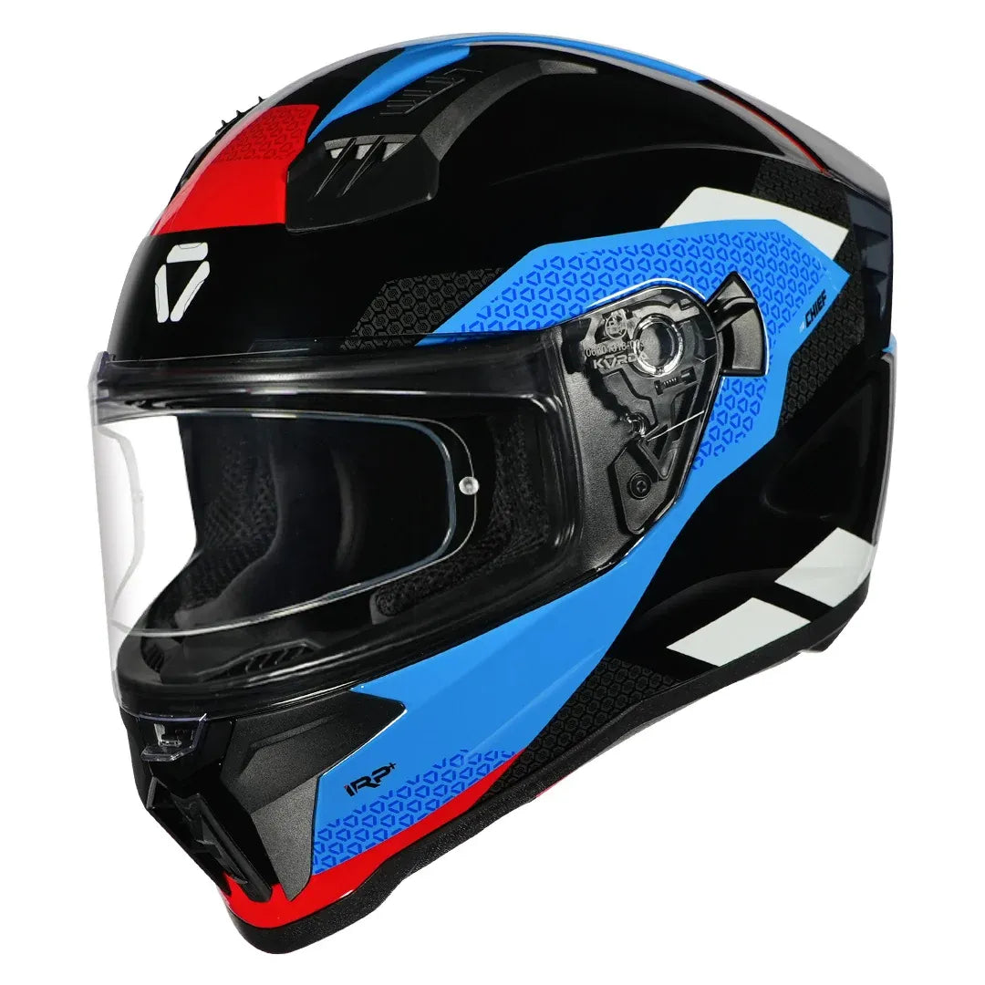 Korda EVO Chief helmet gloss black blue side profile view